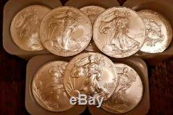 1 oz Silver American Eagle BU (Random Year) Lot of 20 x 5 Lots (100 coins)