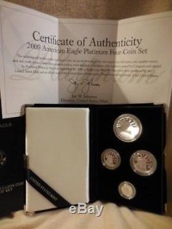 2000-W Platinum American Eagle Proof Four-Coin Set 1.85 oz. With Mint Box Case CoA