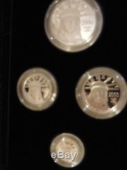 2000-W Platinum American Eagle Proof Four-Coin Set 1.85 oz. With Mint Box Case CoA