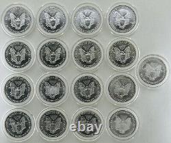 2001-02-03-08 Lot Of 17 Coins $1 Silver Eagle 1 Oz. #C737