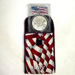 2001 Eagle Silver Dollar Ground Zero Recovery 9-11-2001 Certified withSlab Pouch