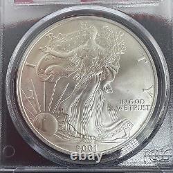 2001 Eagle Silver Dollar Ground Zero Recovery 9-11-2001 Certified withSlab Pouch
