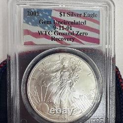 2001 Eagle Silver Dollar Ground Zero Recovery 9-11-2001 Certified withSlab Pouch