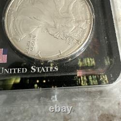 2001 WTC Ground Zero Recovery 9-11-01 Silver Eagle $1 PCGS Gem Uncirculated