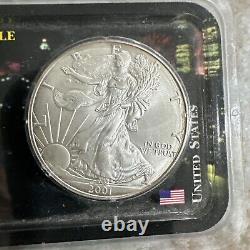 2001 WTC Ground Zero Recovery 9-11-01 Silver Eagle $1 PCGS Gem Uncirculated