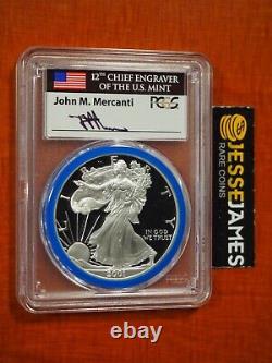 2001 W Proof Silver Eagle Pcgs Pr70 Dcam John Mercanti Mint Engraver Series Labl
