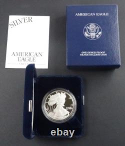 2002-W Proof American Silver Eagle Dollar $1 Box & COA US Mint Bullion OGP