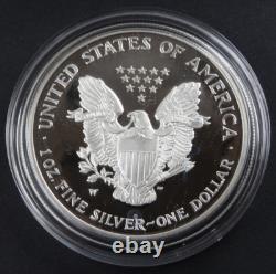 2002-W Proof American Silver Eagle Dollar $1 Box & COA US Mint Bullion OGP