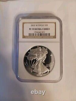 2002 W SILVER EAGLE NGC-CERTIFIED Pf 70 ULTRA CAMEO