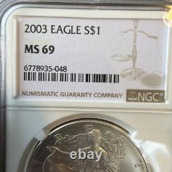 2003 1 oz Silver American Eagle Mint Strike 69 great coin