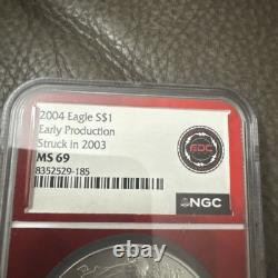 2004 Early Production Silver Eagle struck in 2003 MS69