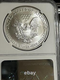 2005 Silver Eagle $1 MS70 NG Low Mintage Ms70 Only 5 Pct Produced 2005