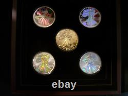 2005 Ultimate Silver Eagle Collection 5 Colorized Coins Morgan Mint