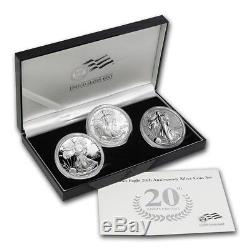 2006 American Eagle 20th Anniversary Silver 3 Coin Set ORIGINAL MINT PACKAGING