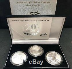 2006 American Eagle 20th Anniversary Silver 3 Coin Set ORIGINAL MINT PACKAGING