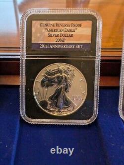 2006 American Eagle 20th Anniversary Silver 3-Coin Set With Display Box And Key