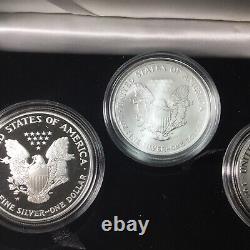 2006 American Eagle 20th Anniversary Silver Coin Set (3 Coins) OGP/COA