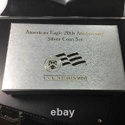 2006 American Eagle 20th Anniversary Silver Coin Set (3 Coins) OGP/COA