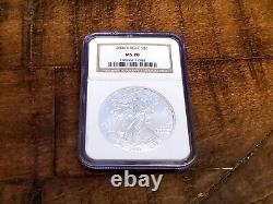 2006 American Silver Eagle NGC MS 70.999 Fine Silver MS70