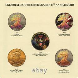 2006 Morgan Mint 20th Anniversary Silver Eagle 5 Coin Set with Case and COA