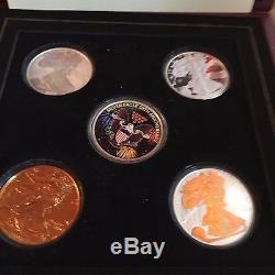 2006 Morgan Mint 20th Anniversary Silver Eagle Set Holo Gold Plated Colorized