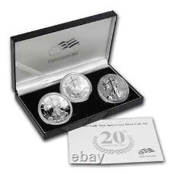 2006-W 3-Coin Proof Silver Eagle Set (20th Anniv, withBox & COA) SKU #22343