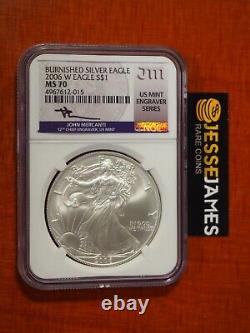 2006 W Burnished Silver Eagle Ngc Ms70 John Mercanti Signed Mint Engraver Series