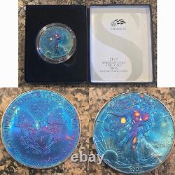 2007 W American Silver Eagle Monster Blue Toned Toning ASE Rainbow Toned