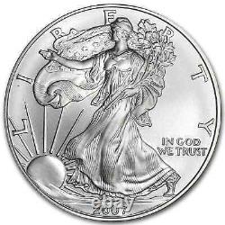 2007 W Burnished American Silver Eagle 1 Oz. (3 Coins In Unopened Box)
