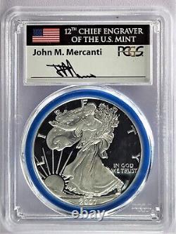 2007-W (Mint Engraver Series) Silver Eagle PCGS PR70DCAM John Mercanti Signed