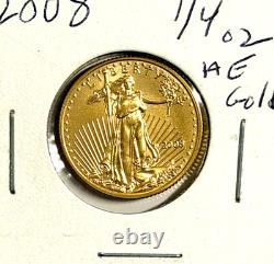 2008 $10 1/4 Ounce American Gold Eagle Fine Gold Coin US Mint BU 22K