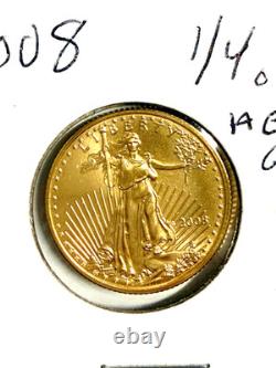 2008 $10 1/4 Ounce American Gold Eagle Fine Gold Coin US Mint BU 22K