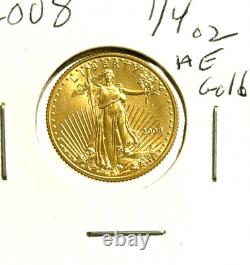 2008 $10 1/4 Ounce American Gold Eagle Fine Gold Coin US Mint BU 22K