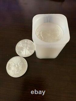 2008 1 oz American Silver Eagle Lot, Roll of 20 Twenty 1oz Coins