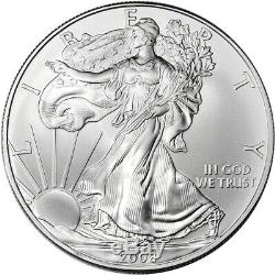 2008 American Silver Eagle (1 oz) $1 1 Roll Twenty 20 BU Coins in Mint Tube