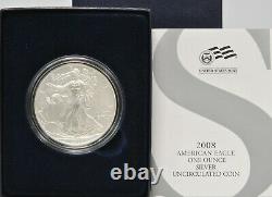 2008 US Mint UNC American Silver Eagle ASE 2007 REVERSE U Error Rare Coin OGP