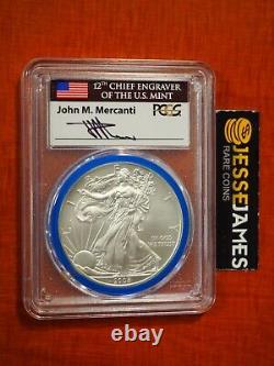 2008 W Burnished Silver Eagle Pcgs Sp70 Reverse Of 2007 Mercanti Engraver Series