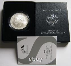 2008-W Rev. Of'07 ERROR BURNISHED AMERICAN SILVER EAGLE COIN Mint Box & COA