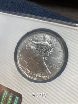 2008-W Silver Eagle Reverse of 07 NGC MS-70 Early Release Dual Two Coin Holder