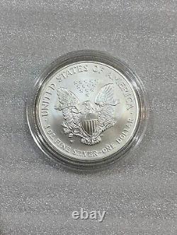 2008-w $1 Silver American Eagle Reverse Of 2007 Burnished 1 Oz In Mint Box