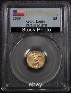 2009 $5 American Gold Eagle 1/10 oz PCGS MS-70 First Strike