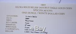 2009 Ultra High Relief Gold Double Eagle $20 US Mint Coin withBox and COA