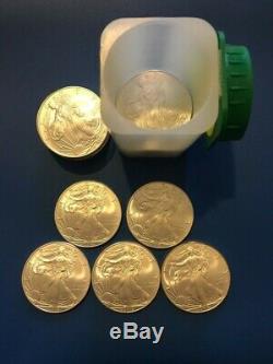 2010 American Silver Eagle (1 oz) $1 1 Roll Twenty 20 BU Coins in Mint Tube