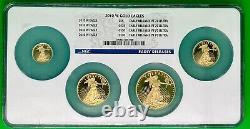 2010-w Gold Eagle 4 Pc Set Ngc Pf70 Early Releases All Coins In A Single Holder