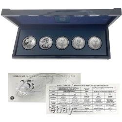2011 1 oz Silver American Eagle 5-Coin 25th Anniversary Set OGP STOCK U2635
