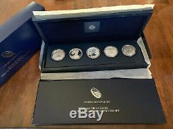 2011 25th Anniversary 5-Coin Set AMERICAN SILVER EAGLEwith U. S. Mint Box & COA