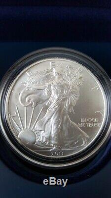 2011 25th Anniversary Silver American Eagle 5-Coin Set U. S. Mint OGP & COA
