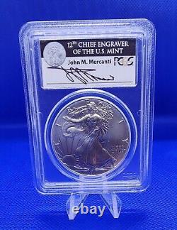 2011 5 Coin 25th Anniversary Silver Eagle Set PCGS PR69 MS69 Mercanti With Case