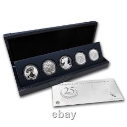 2011 AMERICAN EAGLE 25th Anniversary Silver Coin Set + Box / COA PRISTINE