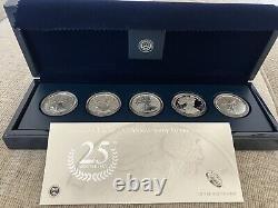 2011 American Eagle 25th Anniversary Silver Coin Set 5 coin set with COA Gem